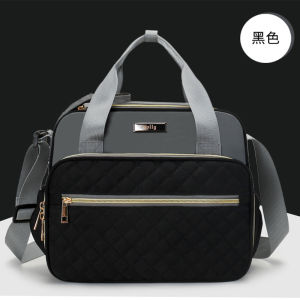 กระเป๋าถือทรงสี่เหลี่ยมลายเพชรหรูหราสำหรับผู้หญิง ความจุขนาดใหญ่ กระเป๋าสะพายไหล่ข้างเดียว กระเป๋าเดินทางสำหรับคุณแม่ กระเป๋าสะพายข้างแบบลำลอง ปิดด้วยซิป