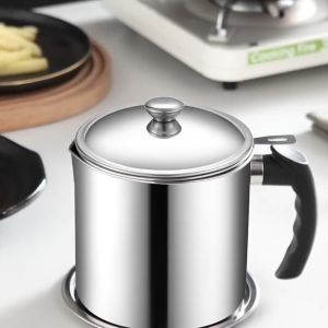 [READY STOCK] 304 Stainless Steel Penapis Minyak Masak Bekas Minyak Tapis Minyak Kitchen Oil Filter Pot