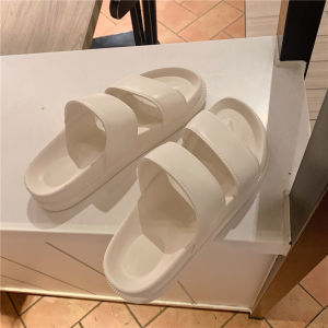 รองเท้าแตะสายคู่สไตล์เกาหลีสําหรับผู้หญิง แฟชั่นฤดูร้อน แนวโน้ม Ins พื้นรองเท้าหนาป้องกันการลื่นไถลบนชายหาด