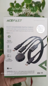 ACEFAST C6-11 USB-C 3-IN-1 100W CHARGING CABLE (1.2M) BLACK