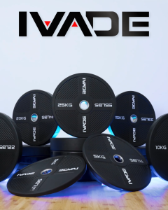 แผ่นน้ำหนัก 20KG x 2 แผ่น Bumper Plate (รูขนาด 2 นิ้ว) รุ่น MD1056 - เครื่องออกกำลังกาย แบรนด์ IVADE