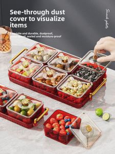 New Year Candy Box Chinese Style Fruit Plate Popular Snack Display Dish Grid Dried Fruit Plate Living Room Home New Model