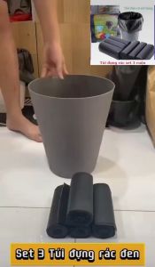 SET 12 cuộn túi rác đen tự phân hủy sinh học kích thước 55x65cm