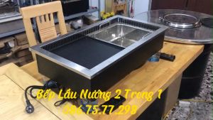 Bếp lẩu nướng 2 trong 1 Bếp lẩu nướng đa năng nhà hàng bếp từ tròn âm bàn bếp lẩu nướng 2 ngăn