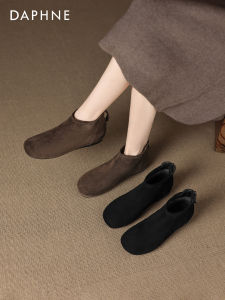 Daphne | Slender Soft Sole Velvet Wool Womens Ankle Boots