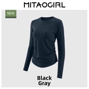 MITAOGIRL | Women Merino Wool Long Sleeve Exercise T-Shirt