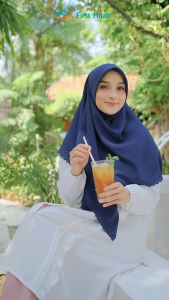 FIRST HIJAB - Rania Hijab Segiempat Cutting Laser 130x130 cm Bahan Wolfis Premium | Hijab Kantoran