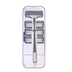 Manual Old Fashioned Shaving Razor with Double Layer Blade Holder 6 Layer Universal Shaving Razor for Mens Grooming Tools