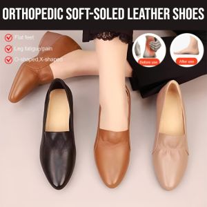 Orthopedic Soft-Soled Leather Shoes: A Comfortable Slip-On Option for Women