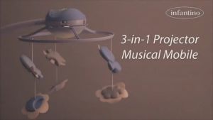 INFANTINO โปรเจคเตอร์พร้อมโมบายเสียงดนตรี 3 IN 1 Projector Musical Mobile (0m+) - รูปแบบด้วยโมบายเสียงดนตรี 3 ประเภท