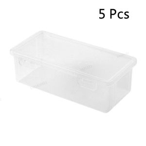 1-6Pcs Large Capacity Pencil Case Box PP Material Transparent Pencil Box Stackable Office Supplies Storage Organizer Box
