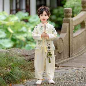 High-End Renovated Childrens Tang Suit Performance Clothes Set Baby National Learning Costume Spring Autumn Male Child Style