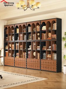 QIANGXIANG | Solid Wood Bookshelf Cabinet Multilevel