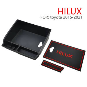Car Armrest Storage Box Holder Center Console Organizer Coin Tray For Toyota Hilux 2005-2022