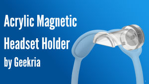 Geekria Acrylic Magnetic Headset Holder Gaming Headphone Holder for Over-Ear On-Ear Headphones Magnetic Headphone Stand for Mounting on Computer Chassis and Metal Surfaces