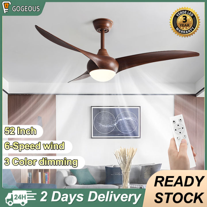 【3 YEARS WARRANTY】Ceiling Fan With Light Remote Control 42/48/52Inch 3 ...