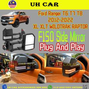 (F150 SIDE MIRROR) Ford Ranger T6 T7 T8 XL XLT PLUS WILDTRAK RAPTOR F150 Side Mirror 90 Degree With Running Signal