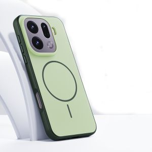 For OPPO Find X9 Pro Case Magnetic Charge Double Color Matte PC +TPU Skin Feel Back Cover with Metal Button for Find X9 Funda