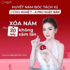 Kem huyết nám bóc tách X2 Queenie Skin NL264 giúp trắng da chống nắng ngừa lão hóa mờ thâm nám đồi mồi tàn nhang 50g
