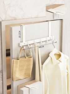 No-Drill Door Back Clothes Hanger Adjustable Bathroom Storage Rack Wall-Mounted Bedroom Organizer Space Saver Aluminum Alloy