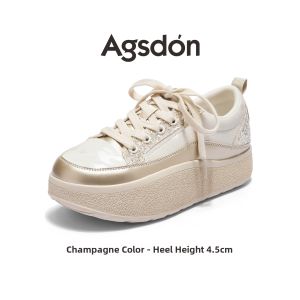 Agsdon | Thick Sole Increasing Height Womens Shoes Slip On Sneakers
