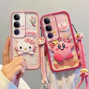 3D ตุ๊กตา เคส Case VIVO V50 Lite VIVOV50 Lite VIVOV50Lite 5G 4G แฟชั่นใหม่สนุกสุดสร้างสรรค์ Tulip Kurumi Cappy สตรอเบอร์รี่หมีกันกระแทกสายคล้องแบบมี เคสโทรศัพท์ 2025