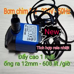 8 W - Máy bơm chìm 8W 220V có tích hợp rele nhiệt đẩy cao 12 mét ống ra 8mm và 12mm lưu lượng 600 lít /giờ dùng thay thế cho quạt mát hơi nước và tuỳ theo nhu cầu sử dụng của mỗi người