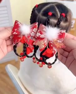 JEPITAN RAMBUT WARNA MERAH NUANSA IMLEK PITA KEPANG JEPITAN KOREA