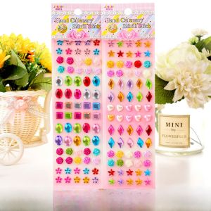 Childrens Diamond Crystal Stickers Handmade Creative 3D Acrylic Star Heart Pentagon Gem Adhesive Pictures Educational Toys