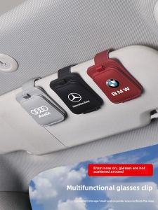 Multifunctional Car Glasses Clip Car Glasses Frame Leather Car Sun Visor Storage Box Car Sunglasses Clip Card Clamp