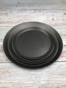 ฟライเตอร์อบปิซซ่าอลูมิเนียมอัลลอยด์แบบยุโรป 15 นิ้ว ไม่��� รู อบขนมปัง อบปิซซ่า อบในเตาอบ แผ่นรองอบขนมปัง