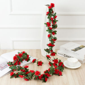 Artificial Rose Flower Vine Garland Wedding Wreath Home Decoration Table Wall Arch Outdoor Garden Festival DIY Gifts Props Plant