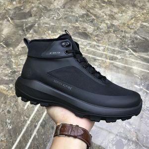 Mens Winter Sport Casual Shoes Fleece Lined High Top Outdoor Breathable Soft Bottom Cotton Shoes Comfortable And Warm