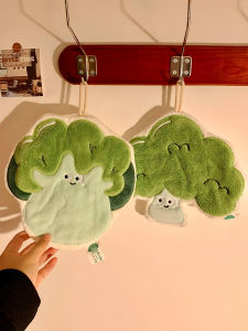 Quick Dry Vegetable Pattern Hand Towel Hanging Kitchen Bathroom Towel Cute Absorbent Paper Towel for Home And Kitchen Use