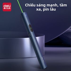 deli | Rechargeable Laser Pointer Bright Green Beam Business Conference Teaching Multifunction