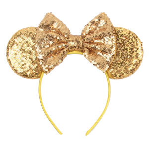 2025 Classical Mouse Ears Headband Disney Embroidery 5" Sequins Dot Bow Hairband For Girls Featival Party DIY Hair Accessories