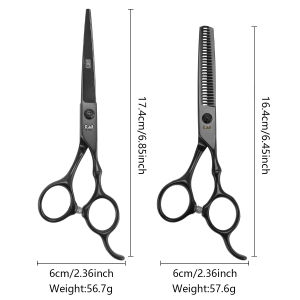 6.0 Inches Barber Scissor Stainless Steel Japan 440C Hair Cutting Clipper Hairdressing Salon Hairdresser Set