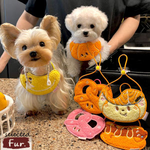 PetitShop Apple Banana Hot Dog Towel Bib Decorative Small Dogs Yorkie Bichon Towel Scarf Four Seasons Universal Triangle