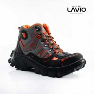 Sepatu Gunung Hiking Touring Safety Boots Pria Ujung Besi Lavio Gradien High New Suede Premium