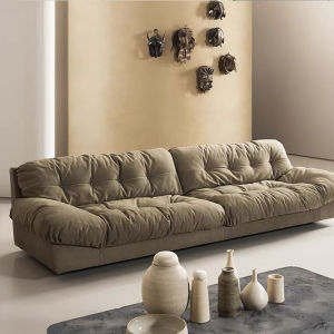 Italian Style Baxter Small Apartment Bread Cloud Sofa Living Room Minimalist Designer Technology Cloth down Straight Row Sofa