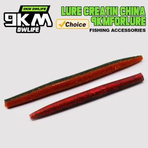 Soft Worm Lures 15Pcs for Bass Plastic Worm Stick Baits for Wacky Rig Freshwater Fishing Pumpkin