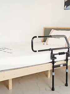 Bed Rails for Elderly Adults with Dual Side Handles Foldable Bed Assist Bar for High Bed Frames
