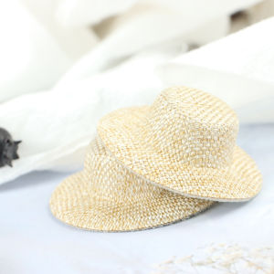 ZTOYL | Dollhouse Miniature Decor Ornaments 2Pcs Handmade Woven Tiny Straw Hats
