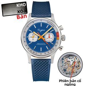 Đồng Hồ Phi Công Sugess Cơ Khí Chronograph Seagull ST19 Phong Trào Sapphire Crystal Đồng Hồ Đeo Tay Đua Xe Quân Sự Phiên Bản Giới Hạn 1963
