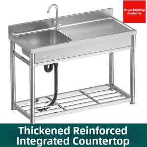 Stainless Steel Double Basin Sink with Platform