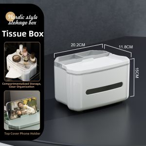 Multifunctional Tissue Box Remote Organizer