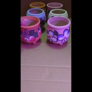 JCLSGP Korean Style cute flower matt surface pot hand-painted Succulent pot