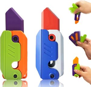 Hoyaa Gravity Fidget Knife Toy Stress Relief Toys for Kids Adults 3D Printing Gifts for Boys Girls Plastics Carrot Knife Toy