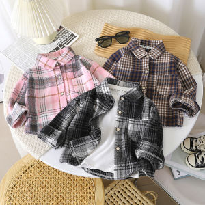 Tagkita | Áo Sơ Mi Dài Tay Vintage Carô Thời Trang Cho Bé Trai Mùa Thu