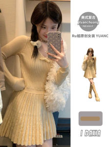 Váy Cổ Polo Dệt Kim Kiểu Đại Học Cỡ Nhỏ Mùa Thu 2025 Cho Nữ Áo Len Cardigan Dệt Kim Trang Phục Thường Ngày Không Có Thương Hiệu